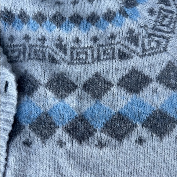 Lucky Brand Gray and Blue Fair Isle Women's Cardigan Sweater XL - Picture 15 of 16